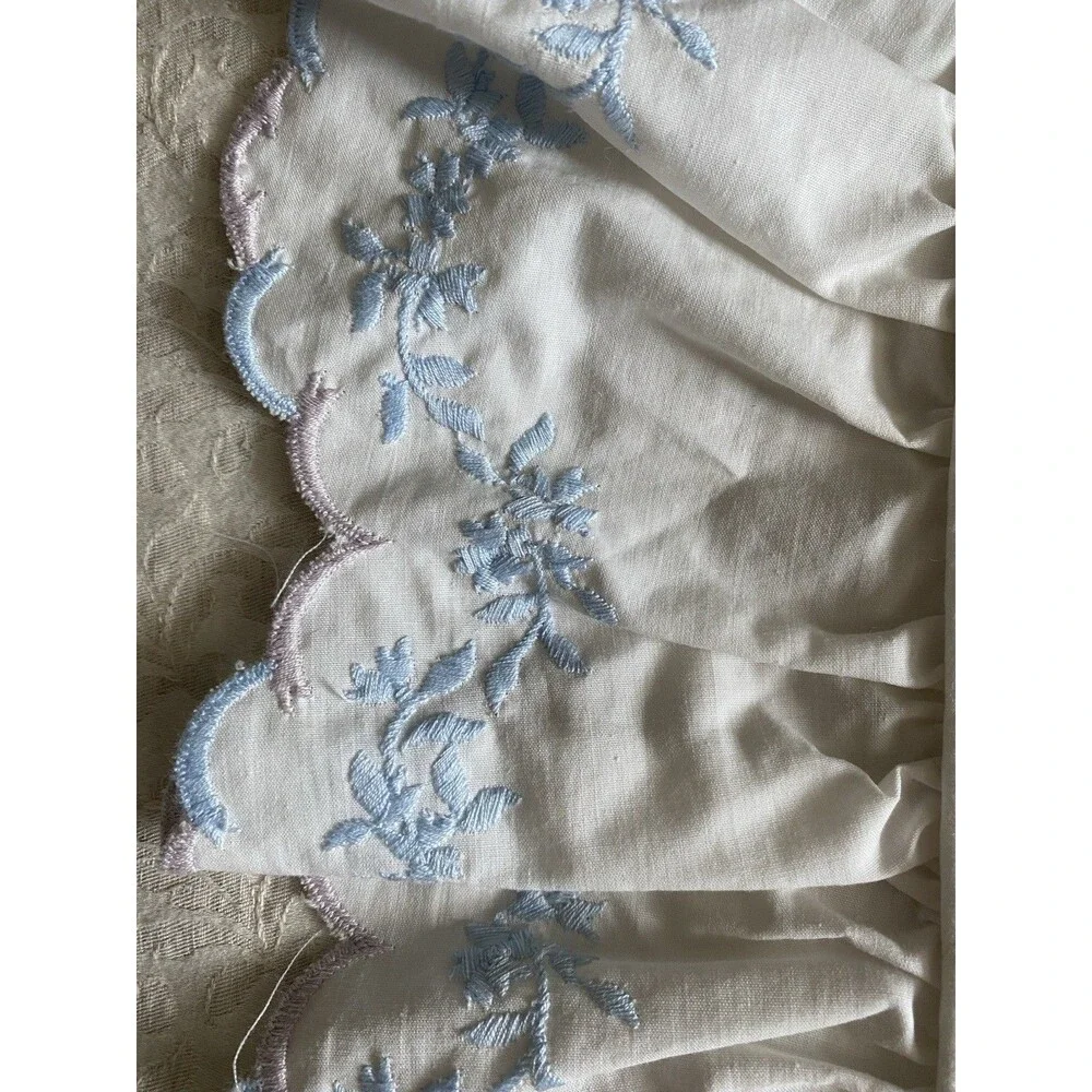 Vintage D. Porthault Embroidered Ruffled Standard Sham